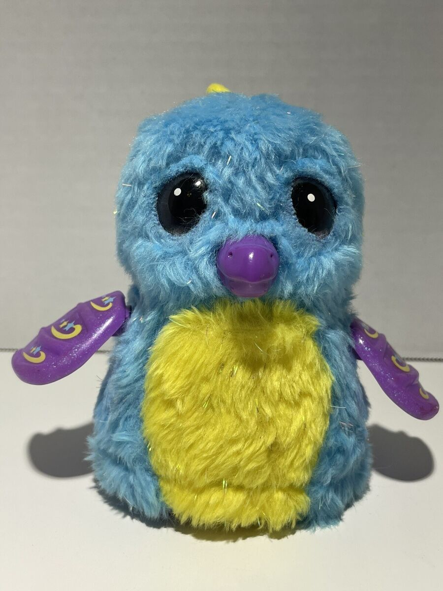 Hatchimals Draggle Glittering Garden Blue Yellow Bird Interact Spins Makes Noise