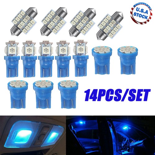 13x 8000K Blue LED Lights Interior Package Kit Dome Map License Plate Lamp Bulbs - Picture 1 of 11