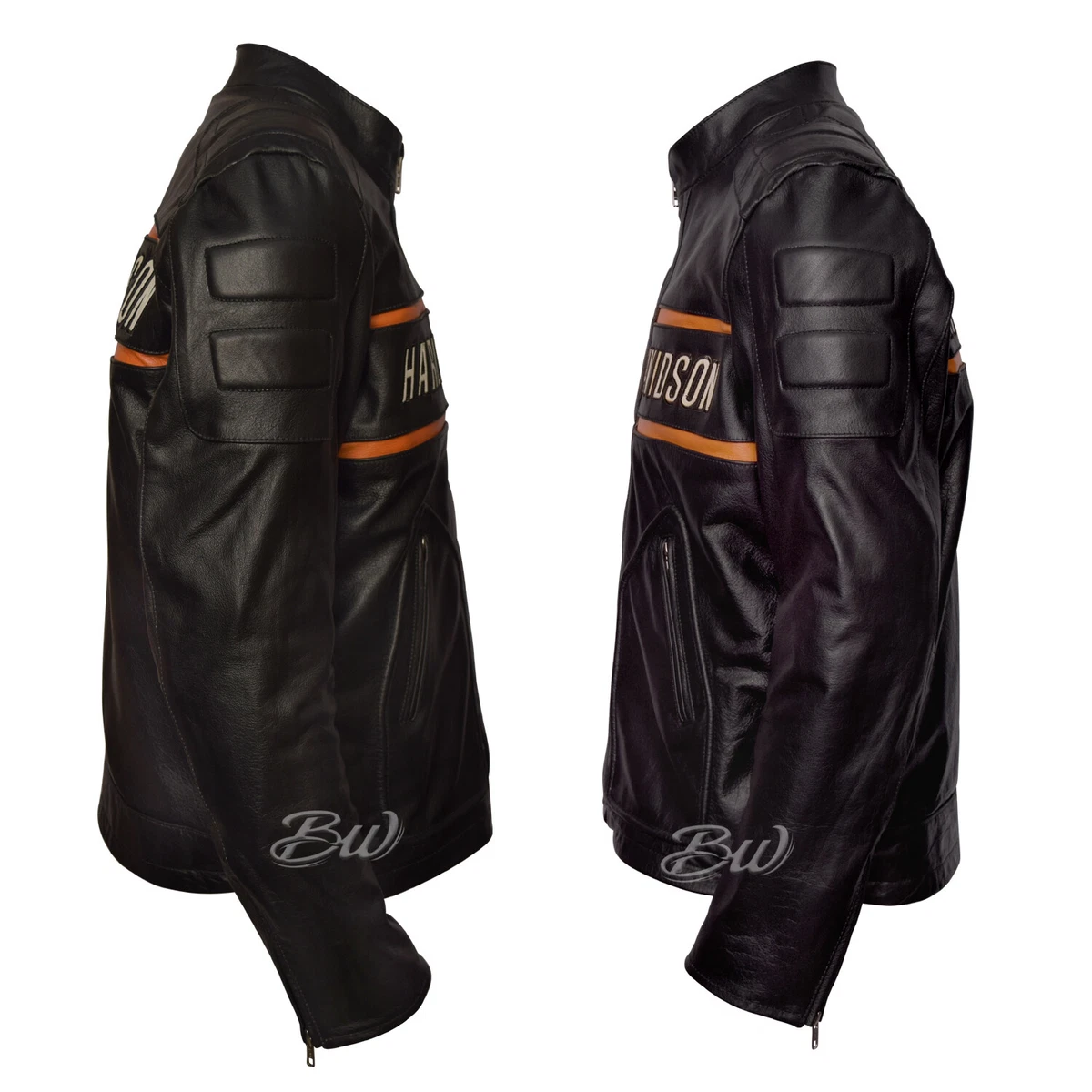 Bill Goldberg Classic Men's Harley Davidson Black Leather Motorcycle Jacket  (XXXL) at  Men's Clothing store