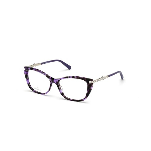 Swarovski SK5343 055 Purple Havana Cat Eye Plastic Eyeglasses Frame 53-15-140 RX - Picture 2 of 2