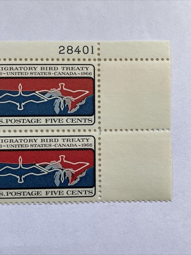1966 5 Cents Migratory Bird Treaty Plate Block of 4 28396/28401- Scott #1306 MNH - Picture 5 of 16