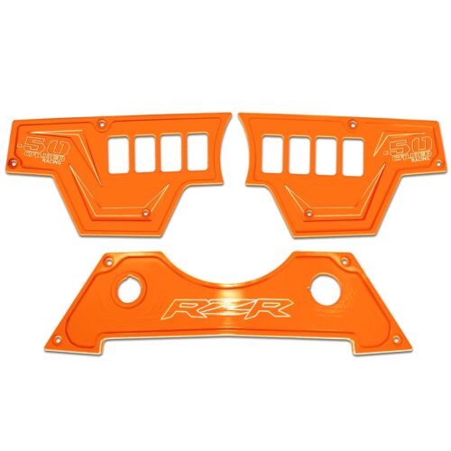 8 Switch 3 Piece Dash Panel Billet Aluminum Orange Powdercoated fits RZR XP1000 - Picture 1 of 8