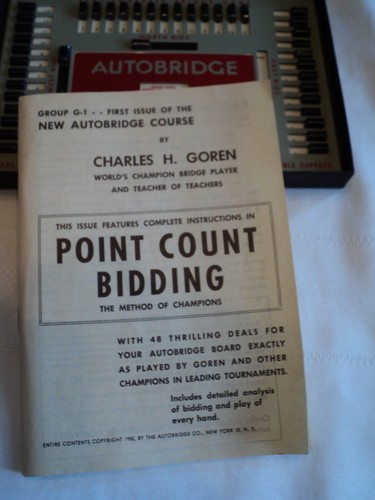 ACVintage, 1957 Auto Bridge Game in original box, Play-Yourself Bridge Game - Picture 3 of 3