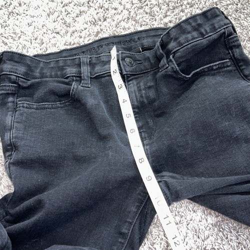 American eagle next level stretch 8 largo jeans ajustados para mujer en negro desgastado - Imagen 4 de 8