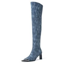 Stivali donna a punta tacco alto sopra il ginocchio elasticizzati calzini stivali pieghevoli 