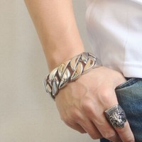 Super Heavy 31mm Men Polished Cuban Curb Chain Stainless Steel Bracelet Necklace