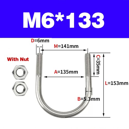 304 Stainless Steel U-Shaped Screw/U-Shaped Clamp/U-Shaped Bolt/Clip Pipe M6-M12 - Picture 32 of 85