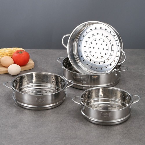 Kitchen Stainless Steel Steamer Meat Vegetables Cooking Steam Pot 16/18/20/22cm - Picture 8 of 16