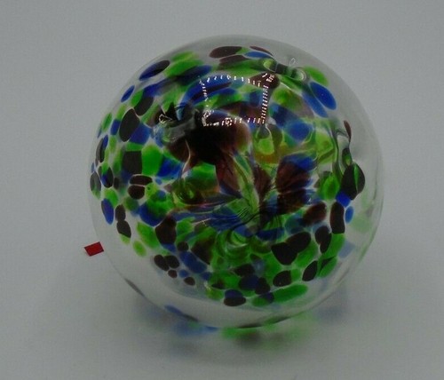 Arte Vidrio Adorno de Navidad Bola Orbe Soplado a Mano Cynthia Rowley - Imagen 7 de 9