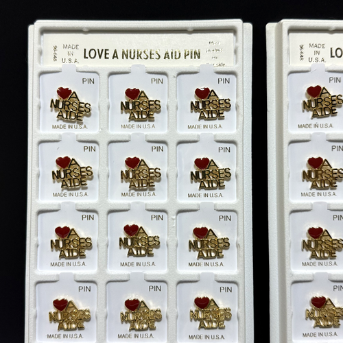 Love A Nurses Aide Pin Lot 36 Gold Tone Lapel Pins Made in USA Medical Work Gift - Picture 2 of 7