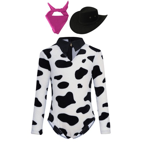 Kids Unisex Dress Up Comfortable Costume Smooth Outfit Plush Hat Cow Pattern - Picture 26 of 102