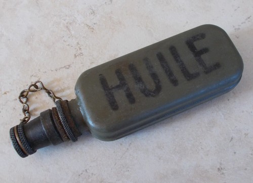 Antique Oiler Oil Squirt Can France military vintage green automobilia vtg #539