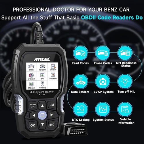 ANCEL BZ700 OBD2 Scanner All System ABS SRS SAS Diagnostic ScanTool Fit For Benz - Picture 6 of 10