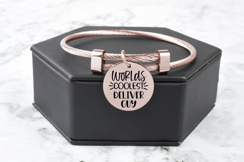 Stainless Steel Frontline Appreciation Bracelets in Rose Gold By Pink Box - Picture 10 of 108