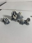 Lhasa Apso Dog Figurine Set of 3 Young's China Mom & Puppies