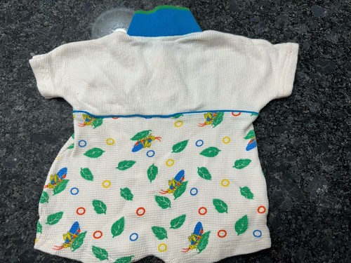 VTG Nannette Baby 3-6 Month Grasshopper Romper 100% Cotton Short Sleeve Collar - Picture 8 of 10