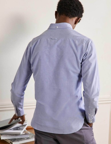 BODEN Slim Fit Oxford Button-Up Shirt in Blue Size L RRP £55 - Picture 5 of 11