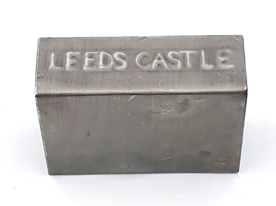 Vintage pewter matchbox holder with Leeds Castle & flowers design eBay