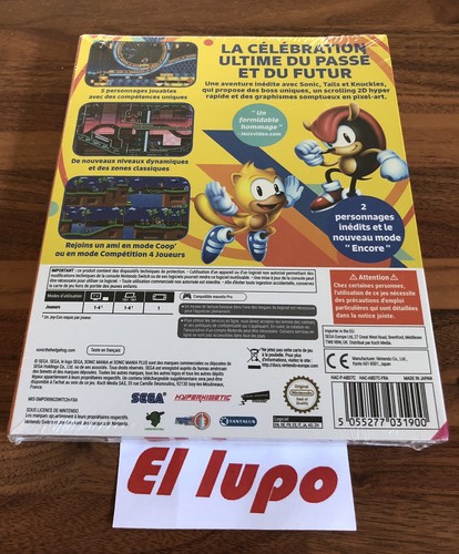 SONIC MANIA PLUS NINTENDO SWITCH NEUF SOUS BLISTER VERSION FRANCAISE - Foto 2 di 2