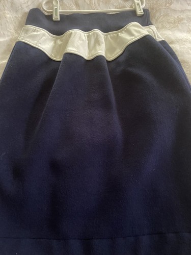 NIKE SACAI Rock Wolle Navy Weiß Midi Spitze Runway, S - Bild 2 von 5