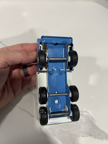Tiny Tonka Dump Stake Truck No. 527 Blue And White with Original Box - Picture 10 of 14