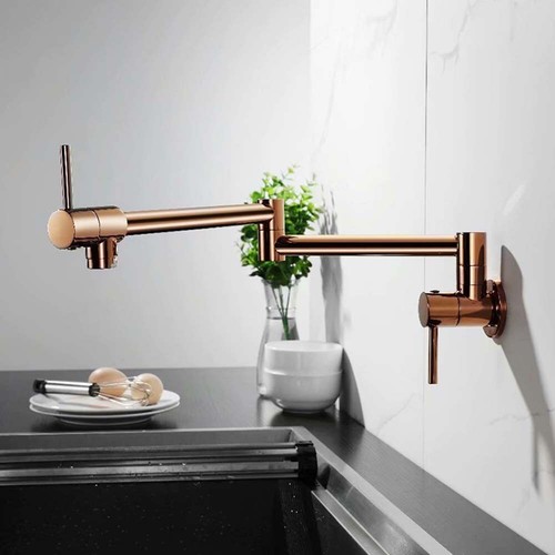 Grifo de cocina de pared fría individual grifo giratorio para fregadero de verduras plegable de 2 manijas - Imagen 20 de 49