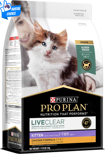 Pro Plan LIVECLEAR Dry Cat Food Chicken 3Kg Kitten Allergy Friendly Formula - Picture 7 of 12