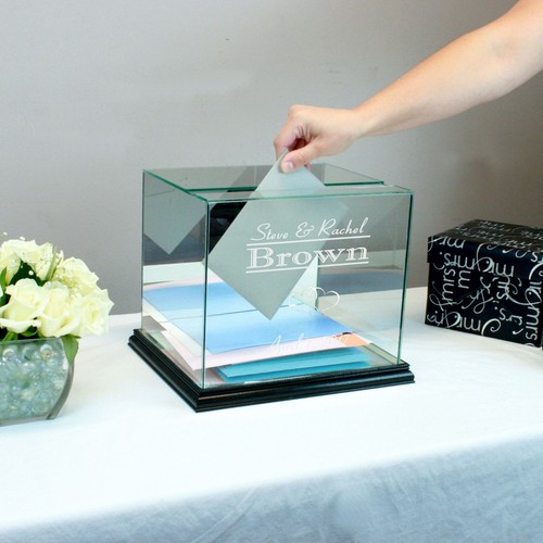 Personalized Wedding Card Box Rectangle - Card Holder - Free Engraving - Picture 3 of 14
