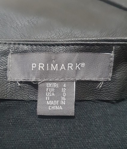 Ladies Extra Petite Size 4 Synthetic Leather Black Skirt 22in Waist PRIMARK - Picture 12 of 12