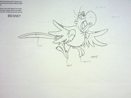 Hoja de modelo Aladdin 1992 Production Studio Iago copia 11x17 Walt Disney # GB - Imagen 2 de 2