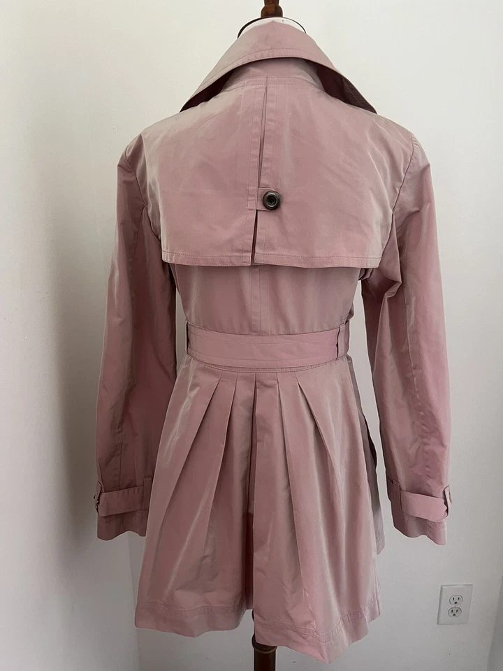 Carlisle Mauve Pink Double Breasted Belted Trench Coat Size 8 - Image 2 of 4