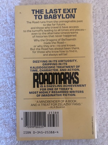 Roger Zelazny Roadmarks Paperback 1st Edition - Picture 2 of 5