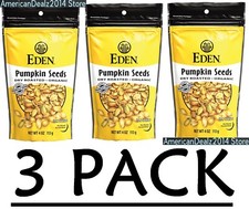 3 PACK - Eden Foods Organic Pumpkin Seeds Dry Roasted 4 oz (Total 12 oz) 28.93 per gallon
