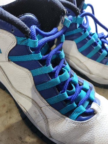 Jordan 10 GS Charlotte Hornets Size 10 Used 310806-107 Authentic No Box - Picture 2 of 9