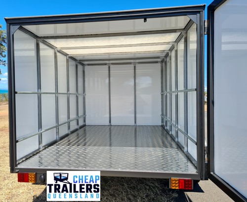 AUSTRALIAN Made 8x5 Enclosed 750kg ATM Cargo Trailer 1200mm High Spare Tyre - Picture 2 of 8