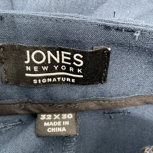 Jones New York Blue Flat Front Dress Pants Mens Size 32x30 Flex Stretch NWT $99 - Picture 8 of 13