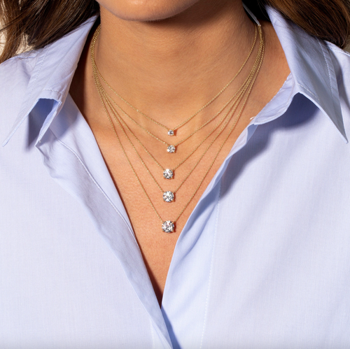 1.25 Ct F/VS Round Lab Created Grown Floating Diamond 14K White Gold Necklace - Picture 2 of 5