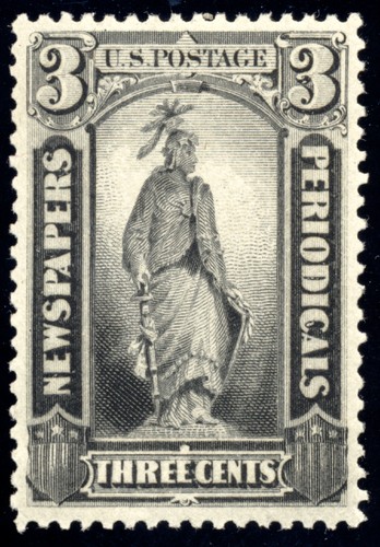 US PR58 3c Newspaper 1879 Statue of Freedom on Capitol Dome VF-XF unused OG H - Picture 1 of 2