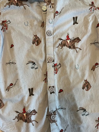 Perfect Condition Rachel Riley Kids Horse Riding Gray Button Down, 6Y - Picture 4 of 4
