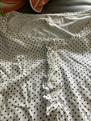 Women’s Old Navy, Large Black & White Polka Dot Long Sleeve Shirt - Bild 4 von 19