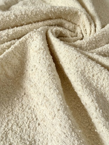 Handwoven craft textured bouclé handmade undyed wool  textiles fabrics 1.8x2.7m - Picture 3 of 10