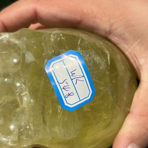 2.55LB Natural Citrine Skull Hand Carved Quartz Crystal Reiki Skull Healing - Picture 20 of 20
