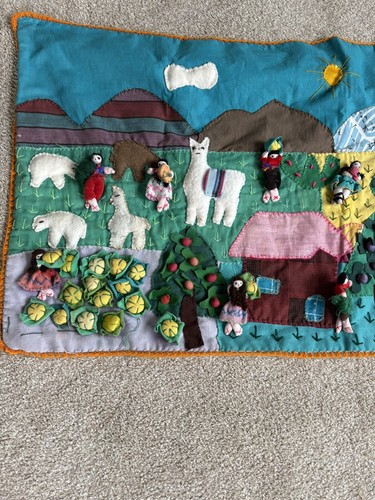 PERUVIAN NACIMIENTO Peru 3D FOLK ART TAPESTRY TEXTILE WALL HANGING - Picture 2 of 7