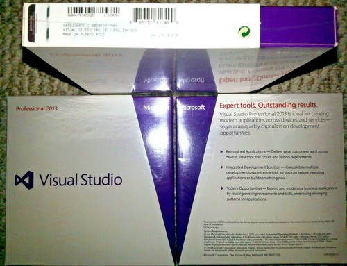 Microsoft Visual Studio Professional 2013, SKU C5E-01018, vollständiger Einzelhandel, versiegelte Box - Bild 1 von 1