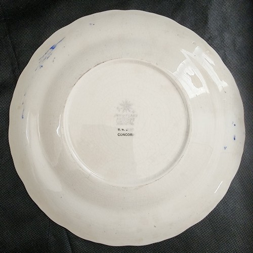 Piatto pane vintage American Limoge fiocco di neve Sebring UG blu Concord - Foto 5 di 6