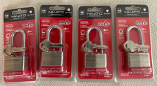 Lot of 4 Piece 40mm Laminated Pad Locks Keyed Long Shackle NIKATTO USA STOCK