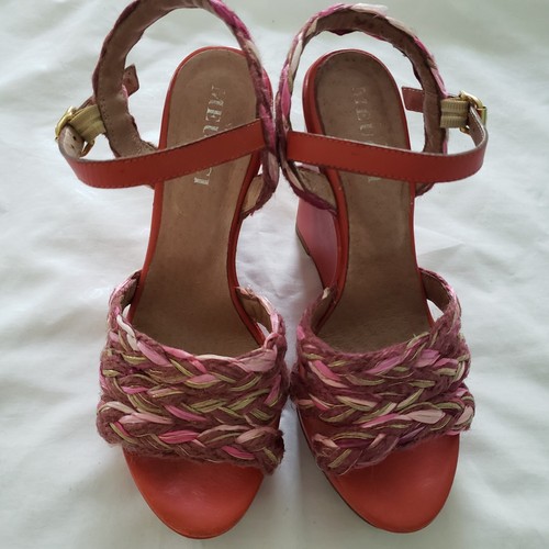Sesto Meucci Wedges Sandals Size 6.5 Made in Italy Pre-owned - Picture 3 of 7