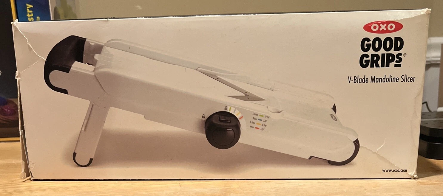 OXO Good Grips V-Blade Mandoline Slicer, White ~ New In Damaged Box