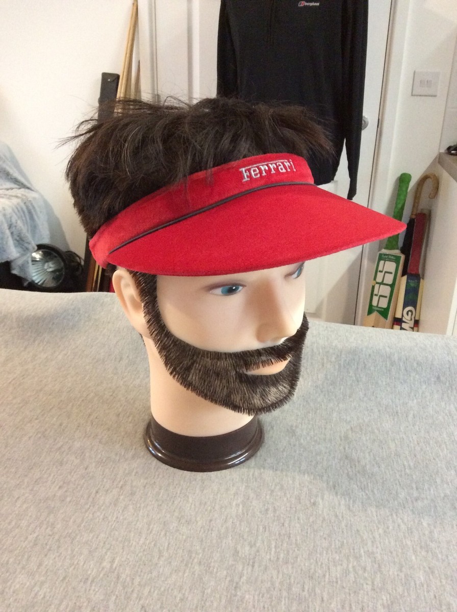 VINTAGE FERRARI FILA VISOR CAP RED VELVET RARE EXCELLENT