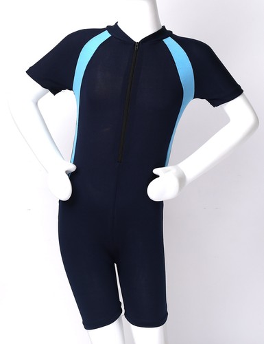 Girls Boys Swimsuits Short Sleeve Beachwear Kids UV Sun Protection Bathing Suits - Picture 13 of 71